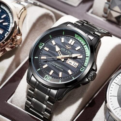 AILANG new top luxury brand mens automatic mechanical watch fashion luminous mens watch calendar business style mens watch