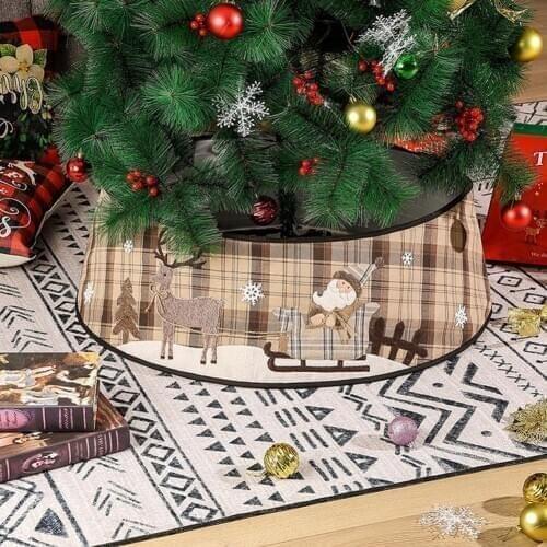 Christmas Tree Decor 48 Inch Christmas Tree Skirt Decorative Tree Base Cover Christmas Tree Ornament Floor Decor Ornament