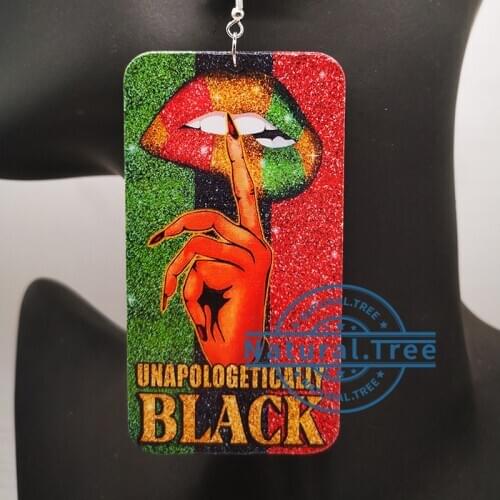 Free Shipping!Unapologetically Black wooden earrings