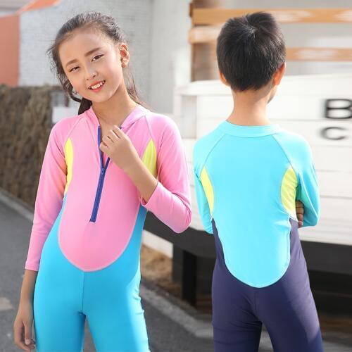 Child Long Sleeve Wetsuit Neoprene Wetsuit High Elastic Nylon Child One-Piece Swimsuit For Water Sports Lasten uimapuku