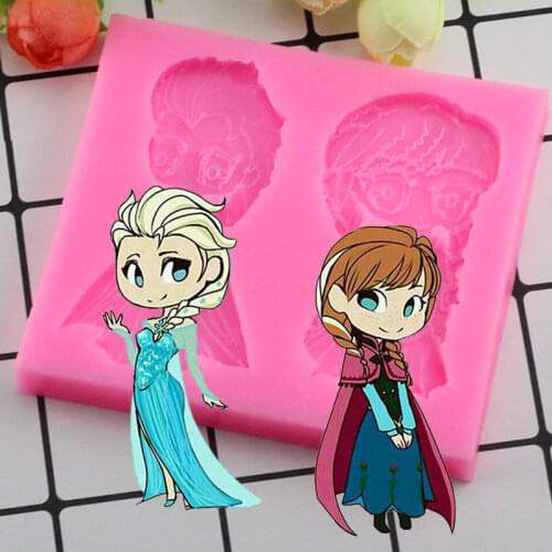 Mujiang Girl Fondant Molds Baby Birthday Cake Decorating Tools Silicone Molds Candy Chocolate Polymer Cay Resin Mold Baking Tool