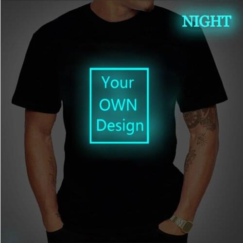 DIY Your OWN Design Tshirt Women/Men Logo/Picture Tees Custom Parent-child Family DIY T Shirt Casual T-shirt Kids Tops Luminous