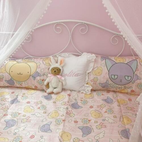 3pcs Anime Card Captor Sakura Sailor Moon Pillowcase Bedding Set Lovely Cartoon Kero Spinel Sun Foldable Ice Silk Mat Home Decor