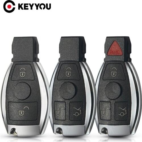 KEYYOU For Mercedes Benz Year 2000+ Supports Original NEC and BGA Smart Remote Key Shell Fob 3 Buttons Key Case Replace