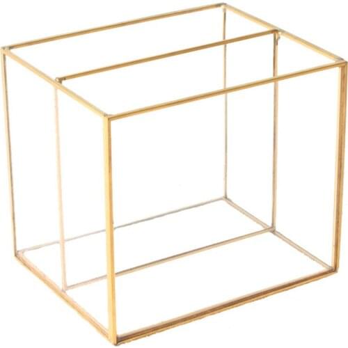 Cosmetics Classification Glass Box Desktop Lipstick Makeup Brush Storage Ornaments Two Grids