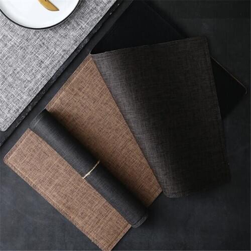 Leather Waterproof And Oil-Proof Western Placemat Kitchen Table Insulation Non-Slip Placemat Square Table Mat