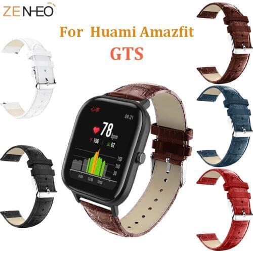 Leather strap For Huami Amazfit GTS GTR 42mm Smart watch accessory bracelet For Huami Amazfit Bip BIT PACE Lite Youth wristband