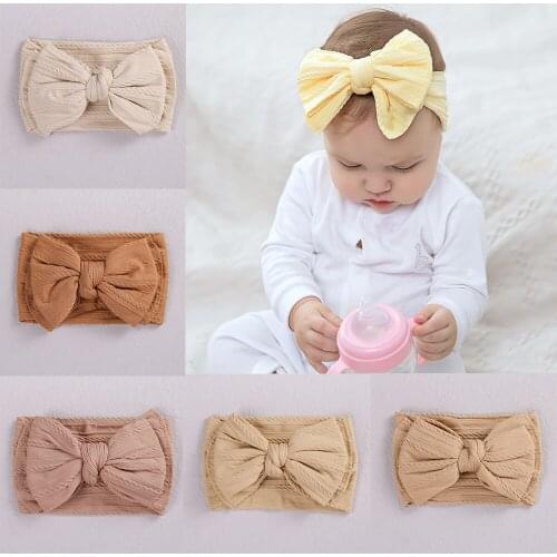 Cute Baby Nylon Hairband Baby Soft and Stretchy Braided Wide Brimmed Turban Head Threaded Headband Children Exquisite Headwear