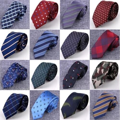 Mens Polyester Skinny Tie 6cm Slim Fashion Neck Tie Green Red Flower Striped Leisure Necktie Business Wedding Neckwear Gift Ties