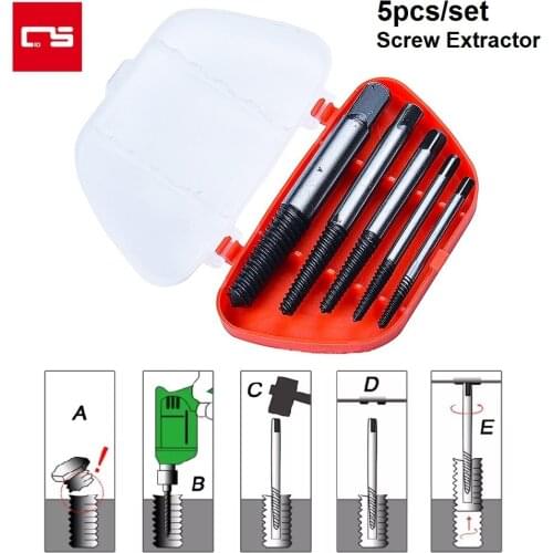 Screw Extractor Set Bolt Remover Broken Damaged Screw Guide Extractor High Steel Carbon Drill Bit Speed Easy Out Demolition Tool