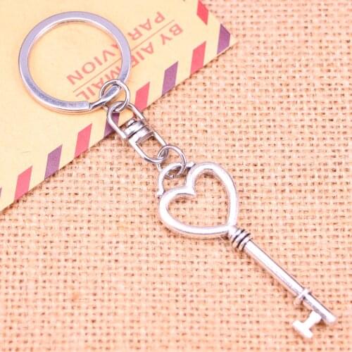 New Fashion Keychain 53*20 mm skeleton heart key Pendants DIY Men Jewelry Car Key Chain Ring Holder Souvenir For Gift
