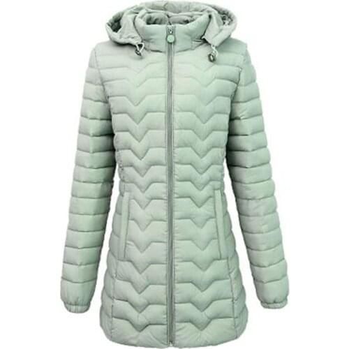 Parka Coat Long Winter Jacket Women Cotton Hood Thin Plus Size Female 2019 Lady Overcoat Outwear Korean Puffer Quilted Hat Pink