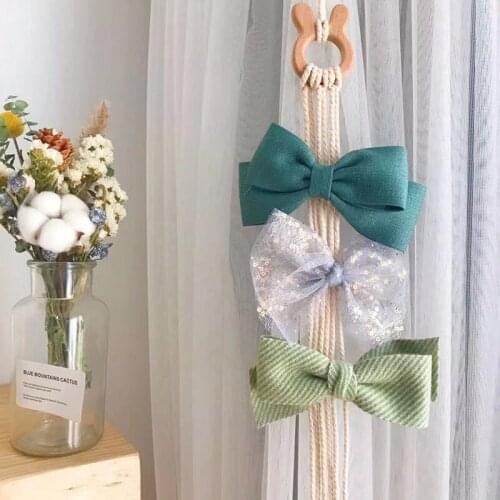 Cute Rabbit Photo Hanging Pendant Home Decoration Accessories For Bedroom Wooden Rope Hair Clips Organizer Girls New Year Gift