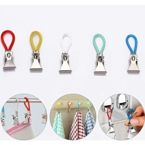5Pcs/Set Pegs Household Towel Hanging Pegs Towel Hanging Clips Clothes Pegs on Hooks Loops Home Kitchen Bathroom Organizer