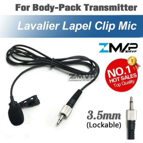 Professional Lavalier Lapel Tie Clip Mic Mike Condenser Microphone For Sennheiser Wireless BodyPack Transmitter 3.5 mm Lockable