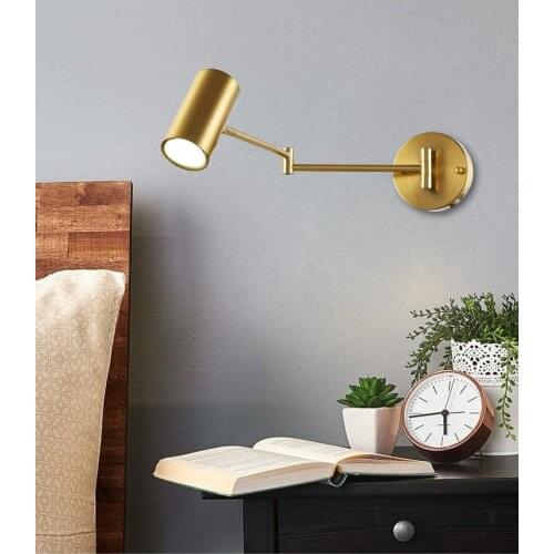 Simple Post-Modern Personality Double-Section Rocker Wall Lamp Bedroom Bedside Study LED Adjustable Corridor Lights