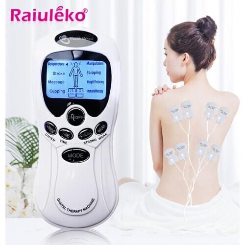 Dropshipping 8mode Tens Acupuncture Electric Digital Therapy Neck Back Machine Massage Electronic Pulse Stimulator for Full Body
