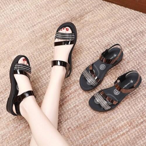 HOT Womens Sandals 2021 Summer Solid Color Comfortable Female Beach Shoes Ladies Open Toe Casual Flat Sandals Mother shoes