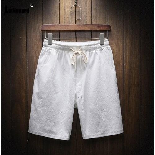 Plus SIze 4xl 5xl Men Cotton Linen Shorts Latest Summer Beach Shorts Male Casual Drawstring Short Pants Sexy Mens Clothing 2021