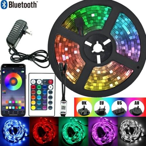 LED Strip Lights 7.5M 10M 15M 20M Bluetooth IR WIFI Control+Adapter DC12V 5050 RGB 2835 LED Flexible Ribbon Waterproof Tape Diod