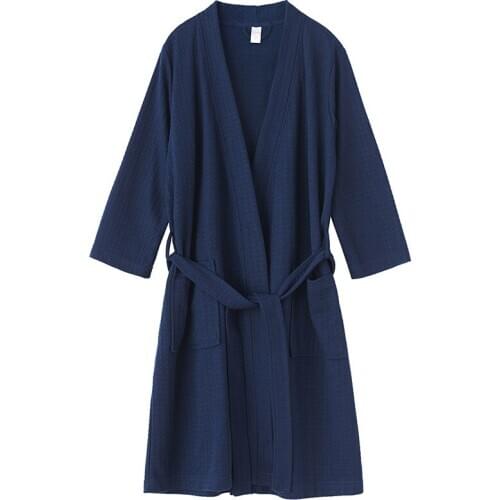 Spring Sleepwear New Style Nightgown Lovers Women Four Seasons Robe Autumn Mens Widened and Enlarged Long Bathrobe