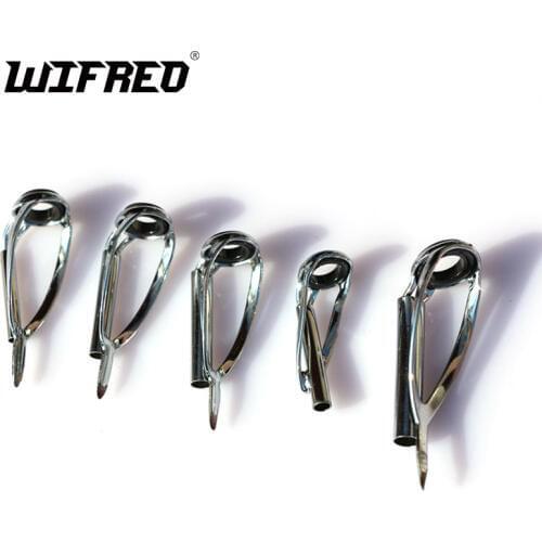 Wifreo 2PCS New Fishing Rod Tip Guide Ring with Leg for DIY Fishing Rod Building Repair Stainless Steel Rod Tips Wholesale