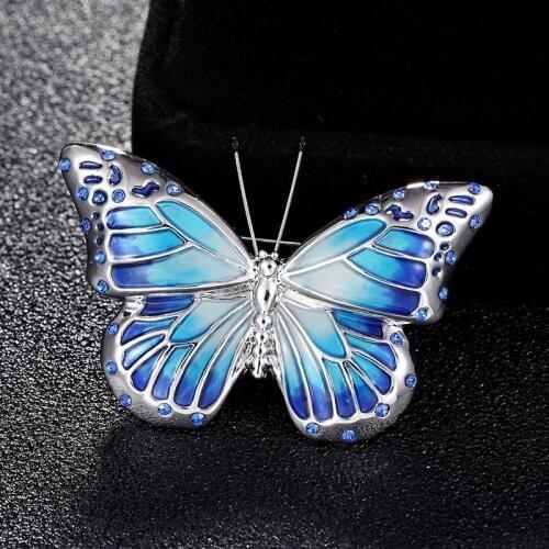 2018 new arrival Blue pink orange enamel butterfly brooches jewelry of women gifts cartoon hats accessory womens broches pins