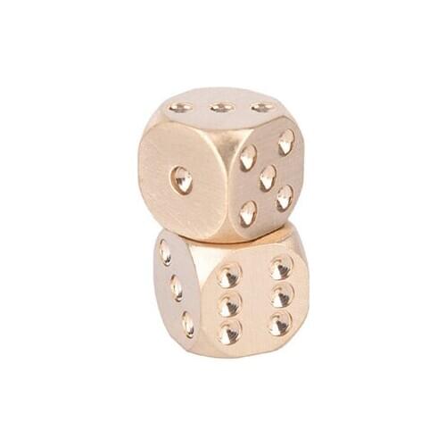 Gold Brass Solid Dice Manual Grinding Bar Creative Dice Toys Game Entertainment Accessories 13mm