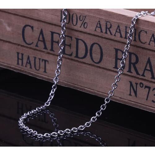 2 mm Silver color O Type cross chain necklace 316L Stainless Steel Never fade necklaces jewelry