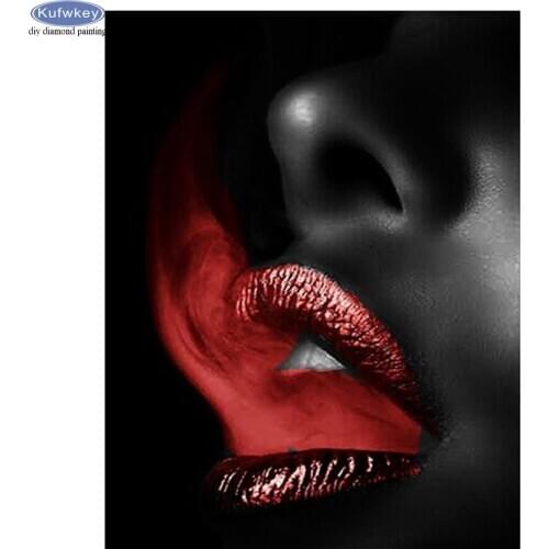 2019 New Diamond Embroidery Sexy red lips Cross-Stitch Kits Full Drilling square/round mosaic diamant art Valentines Day Gifts