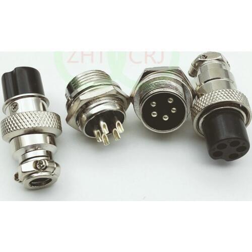 50set 16mm GX16 16mm 5 Pin Audio Cable Chassis Mount Connector adapter