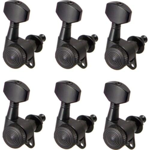 6pcs / Set Electric Guitar Tuners Keys Tuning Buttons Pegs 6R Machine Heads Electric Acoustic Guitar Accessories Lock Schaller