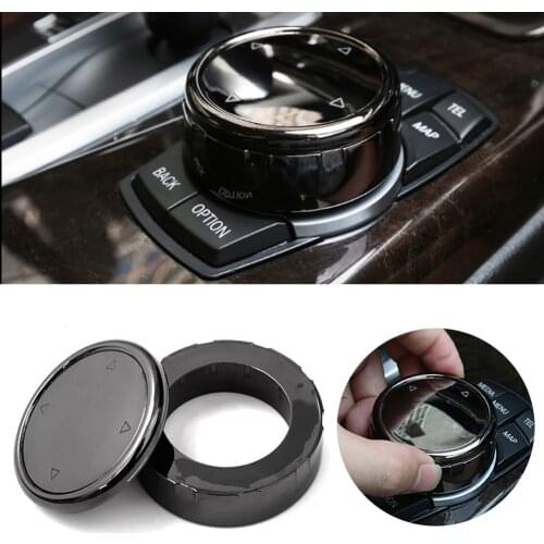 Car Multimedia Button Knob Cover Ceramic Black For BMW X1 F25 X3 X4 F15 X5 F16 X6 1 2 3 5 Series F10 F20 F30 F34 Car Accessories