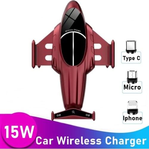 Tongdaytech 15W Car Wireless Charger Holder For Iphone 11 12 Pro Max Samsung Automatic Sensor Magnetic Fast Charger In Car Stand