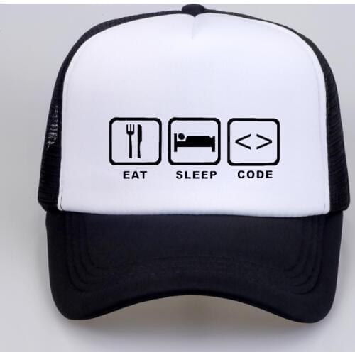 New Summer Style Eat Sleep Code Programming JAVA HTML Comedy cap Funny Programmers Baseball caps Unisex snapback hatgorras
