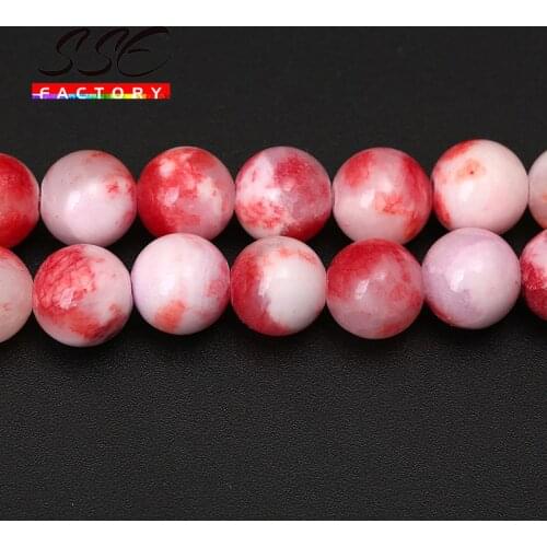 Natural Stone Beads Round Red Persian Jades Loose Spacer Bead For Jewelry Making DIY Bracelet Accessories 15'strand 6/8/10/12mm