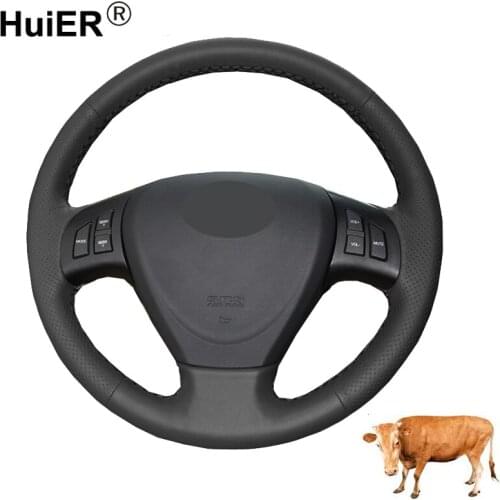 Hand Sewing Car Steering Wheel Cover Cow Leather Wrap For Chery Fulwin 2 Fengyun 2 2013 2014 2015 2016 Chery A3 2010-2012