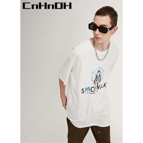 CnHnOH New Arrival Teeshirt Homme Instagram Mens T-shirts Oversized Top Clothing Tee Shirt 3D Astronaut Printed B033