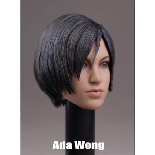 Custom 1/6 Scale Ada Wong Head Sculpt with Short Hair For 12" Woman Figure Body Action Toys