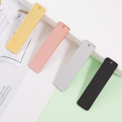 Fnixtar 20Pcs/Lot 10*40mm Custom Name Logo Mirror Polish Stainless Steel Chrams Rectangle Blank Charms For DIY Necklace Keychain