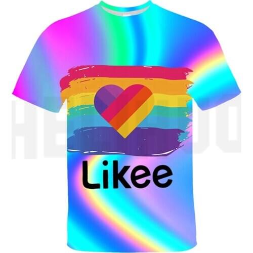 Aesthetic Rainbow 3D TShirt Women Russia LIKEE tshirt Teenager T-Shirt Girls Boys Oversized Streetwear Short Sleeve Top Tee
