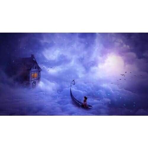 GLymg Patterns Cloud Voyage 5D Full Diamond Painting Needlework DIY Diamond Embroidery Cross Stitch Diamond Wall Arts Decor