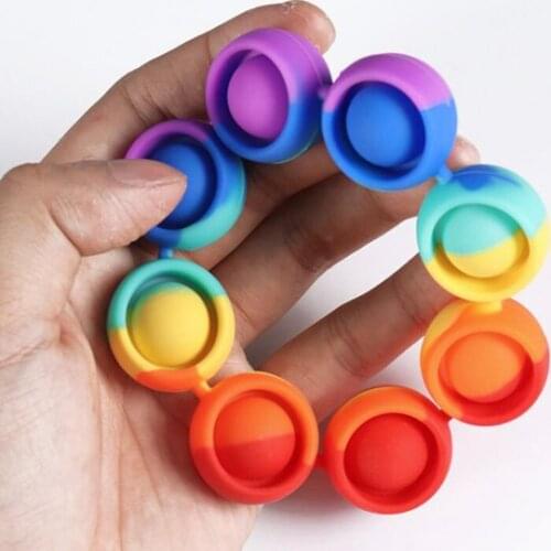 Fidget Reliver Stress Toys Rainbow Bracelet Bubble Antistress Adult Children Sensory To Relieve Autism Decompression Toy gift