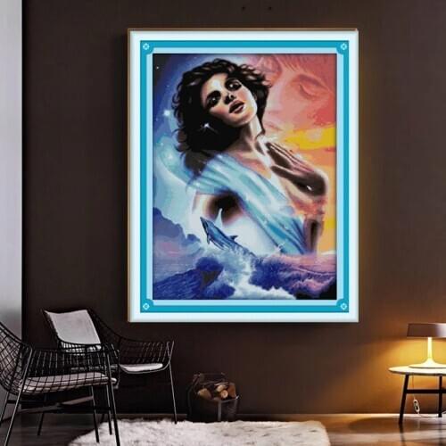 Oil painting Cross Stitch Kit Home Decorative 11CT 14CT DMC Chinese Embroidery Needlework Easy DIY Cross-stitch set Funny Gifts