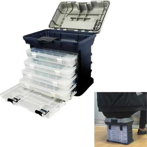 Fishing Tackle Box 4 Layer Fishing Lure Box Multiple Division Fishing Box For Fishing PP+ABS High Strength Tackle Box 27x17x26cm
