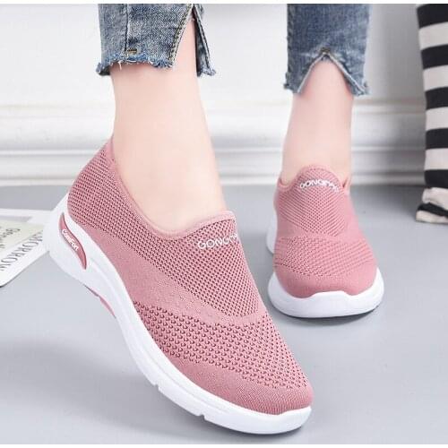 Sneakers for Women Knitted Woman Breathable Sock Vulcanized Women Tennis Shoes Female Sport Shoes Ladies Flat Chunky Shoes