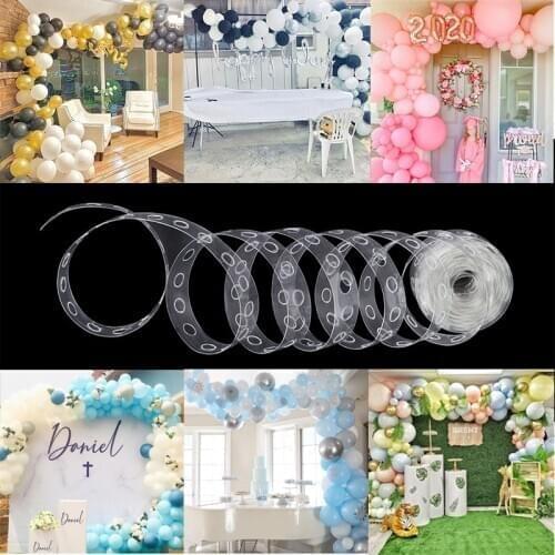 5m Latex Balloon Chain of Plastic Wedding Birthday Party Balloons Backdrop Decoration Ballon Chain Tape Arch Ballons Accessories