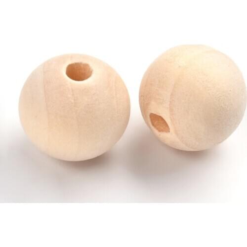 Hotsale Wooden Teething Beads Natural Color Round Lotus 20mm Custom Original Craft Loose Bulk Shape