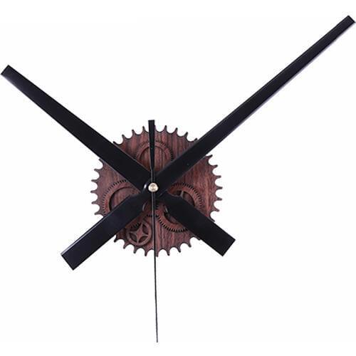 LUDA Retro Noiseless Wall Clock Silent Movement Kit Mechanism Parts With Clock Hands Wall Clock Diy Repair Parts Mahogany