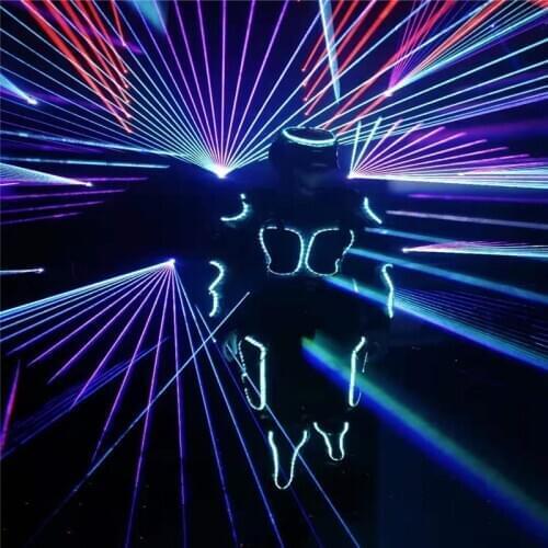 M63 Bar dj MC performance robot men suit led costumes ballroom wears RGB colorful light armor outfits glowing clothe show dress